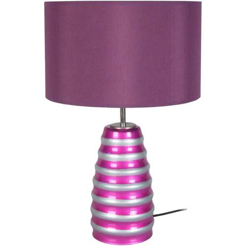 Casa Lámparas de escritorio Tosel lámpara de noche redondo vidrio rosado y morado Rosa