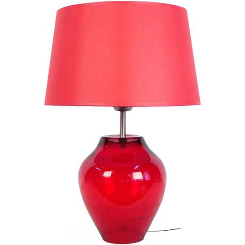 Casa Lámparas de escritorio Tosel Lámpara de Mesa redondo vidrio rojo Rojo