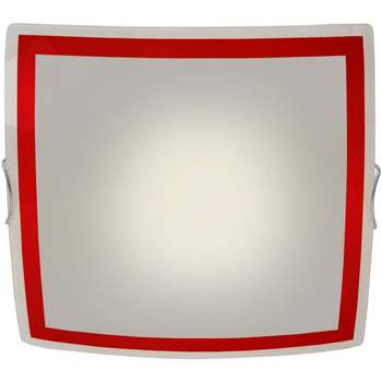 Casa Lámparas de techo Tosel Plafones cuadrado vidrio rojo Rojo