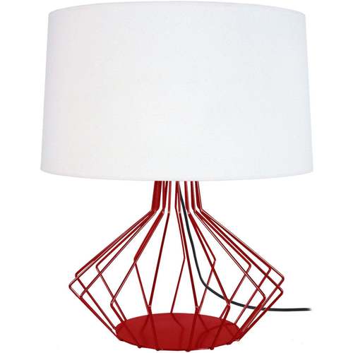 Casa Lámparas de escritorio Tosel lámpara de la sala de estar redondo metal rojo y blanco Rojo