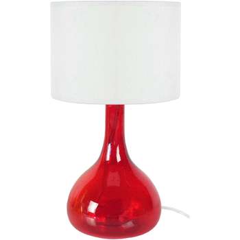 Casa Lámparas de escritorio Tosel lámpara de noche redondo vidrio rojo y blanco Rojo
