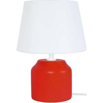 Casa Lámparas de escritorio Tosel lámpara de noche redondo madera rojo y blanco Rojo