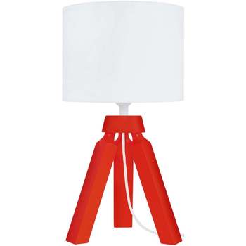 Casa Lámparas de escritorio Tosel lámpara de noche redondo madera rojo y blanco Rojo