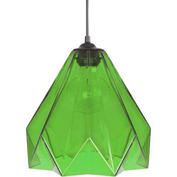 Casa Lámparas de techo Tosel Lámpara colgante cuadrado vidrio verde Verde