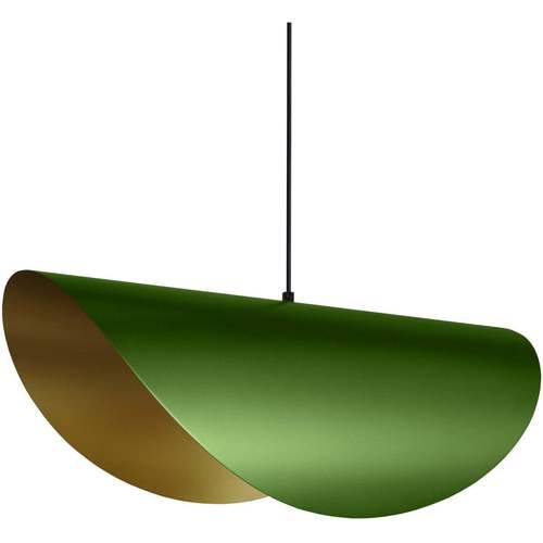 Casa Lámparas de techo Tosel Lámpara colgante oval metal verde y dorado Verde