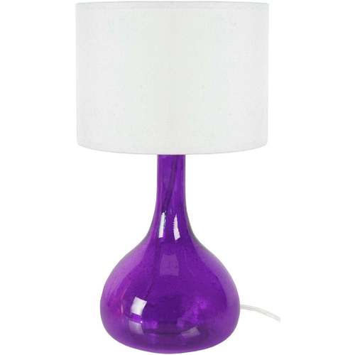 Casa Lámparas de escritorio Tosel lámpara de noche redondo vidrio morado y blanco Violeta