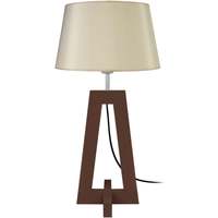 Casa Lámparas de escritorio Tosel lámpara de noche redondo madera wangué y crema Marrón