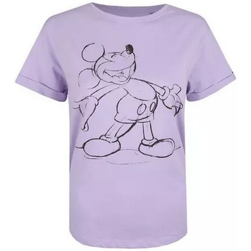 textil Mujer Camisetas manga larga Disney Mickey Giggles Violeta