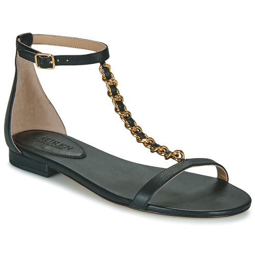 Lauren Lauren ELISE-SANDALS-FLAT SANDAL Negro - Envío gratis | Spartoo.es ! - Zapatos Sandalias Mujer 127,20 €