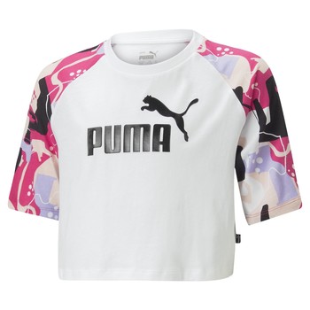 textil Niña Camisetas manga corta Puma G ESS+ ART RAGLAN TEE Blanco