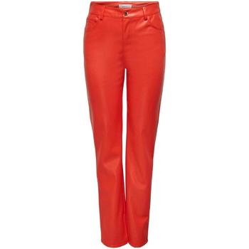 textil Mujer Pantalones Only ONLORIT FAUX L HW SLIM STRAIGHT SLIT Naranja
