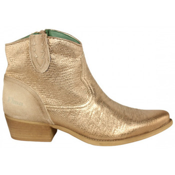 Zapatos Mujer Botas Felmini botin cowboy en piel grabada metalizada Oro