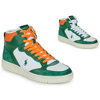 Zapatos Zapatillas altas Polo Ralph Lauren POLO CRT HGH-SNEAKERS-HIGH TOP LACE Verde / Blanco / Naranja