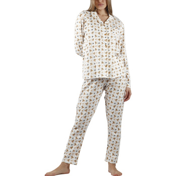 textil Mujer Pijama Admas Pijama pantalón y camisa Teddy Blanco