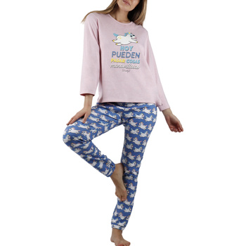 textil Mujer Pijama Admas Pantalones de pijama y top Unicornio Mr Wonderful Rosa