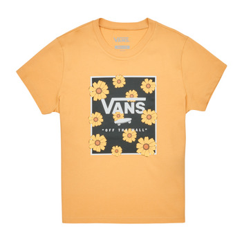 textil Niña Camisetas manga corta Vans SUNFLOWER ANIMAL BOX CREW Amarillo