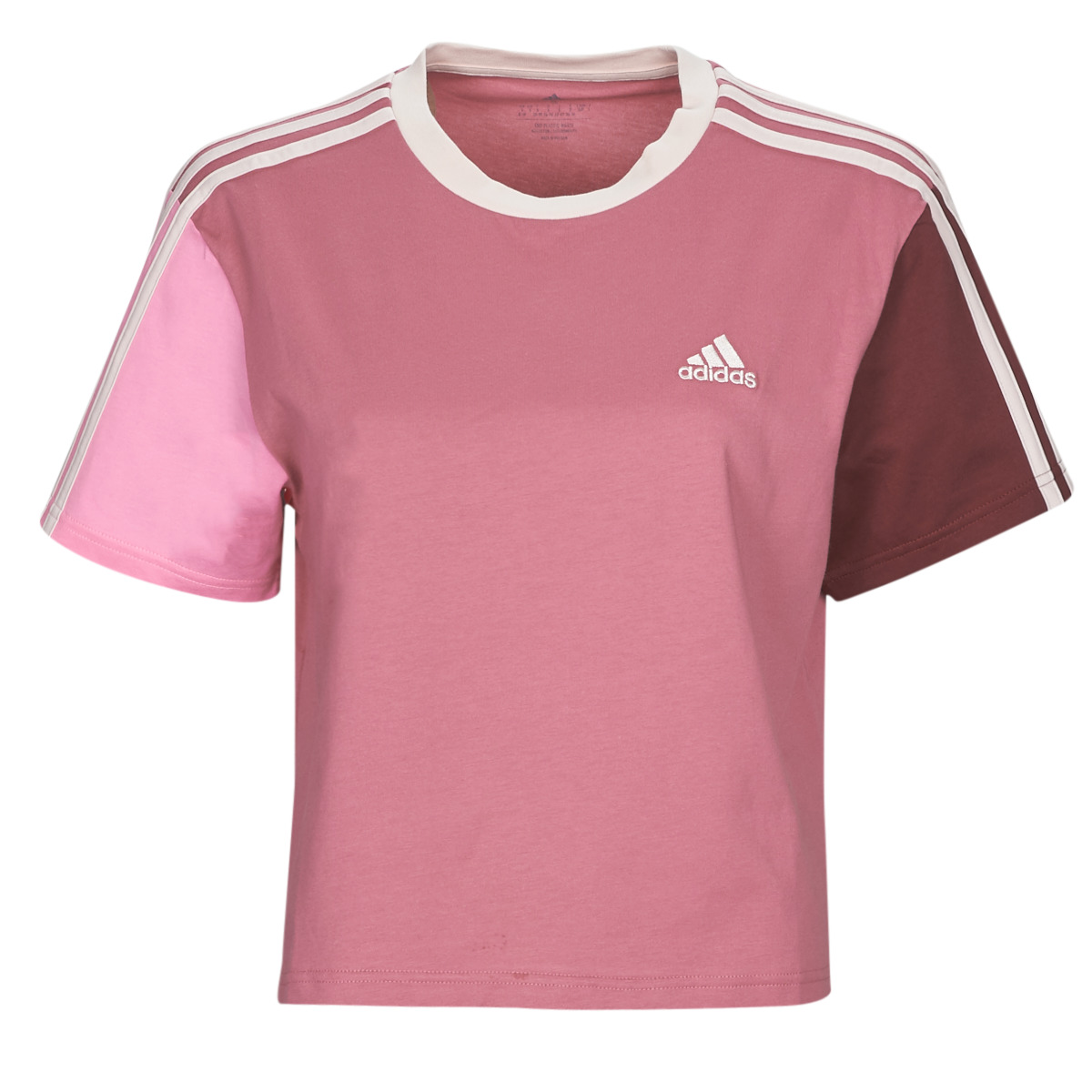 textil Mujer Camisetas manga corta Adidas Sportswear 3S CR TOP Burdeo / Rosa