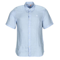 textil Hombre Camisas manga corta Timberland SS Mill River Linen Shirt Slim Azul / Celeste
