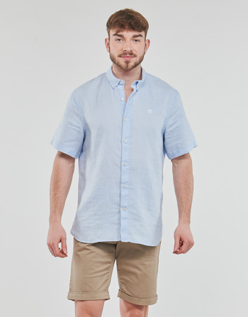 Timberland SS Mill River Linen Shirt Slim Azul / Celeste