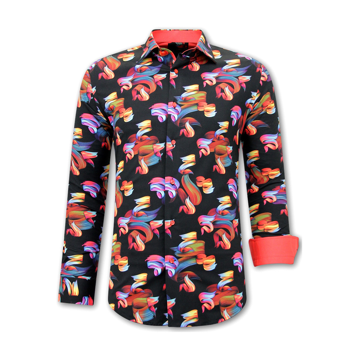 textil Hombre Camisas manga larga Gentile Bellini Blusa Ida Hombre Estampado Negra Multicolor