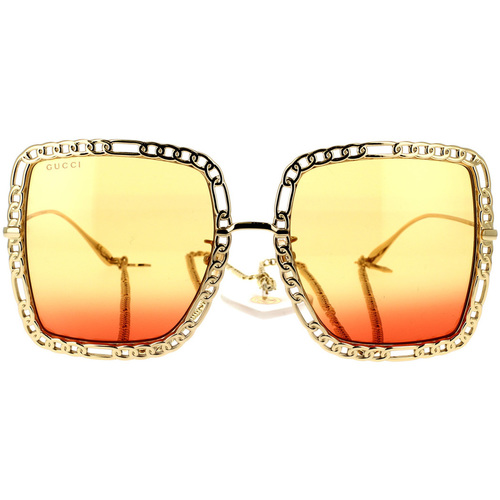 Relojes & Joyas Mujer Gafas de sol Gucci Occhiali da Sole  con Catena GG1033S 001 Oro