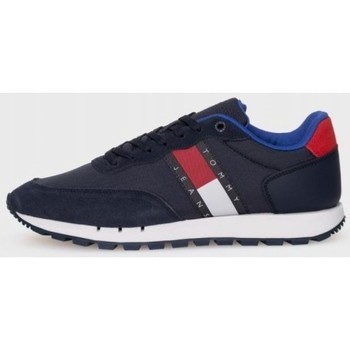 Zapatos Hombre Zapatillas bajas Tommy Hilfiger TOMMY JEANS LEATHER RUNNER Azul