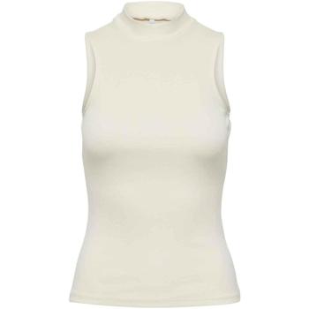 textil Mujer Tops y Camisetas Only ONLNESSA S/L HIGHNECK RIB TOP Blanco