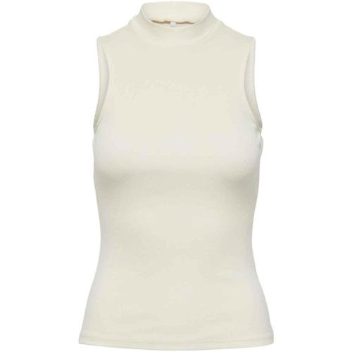 textil Mujer Tops y Camisetas Only ONLNESSA S/L HIGHNECK RIB TOP Blanco