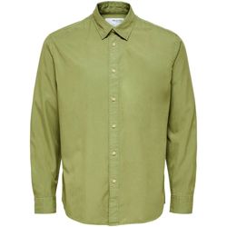textil Hombre Camisas manga larga Selected 16087722 REGPASTEL-MOSSTONE Verde