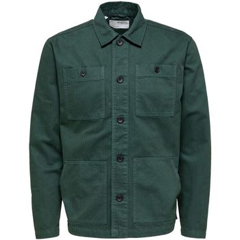 textil Hombre Chaquetas Selected 16085233 LOOSE NEW-TONY-SYCAMORE Verde