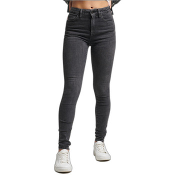 textil Mujer Vaqueros Superdry Jeans skinny taille haute femme Gris