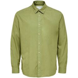 textil Hombre Camisas manga larga Selected 16087722 REGPASTEL-MOSSTONE Verde