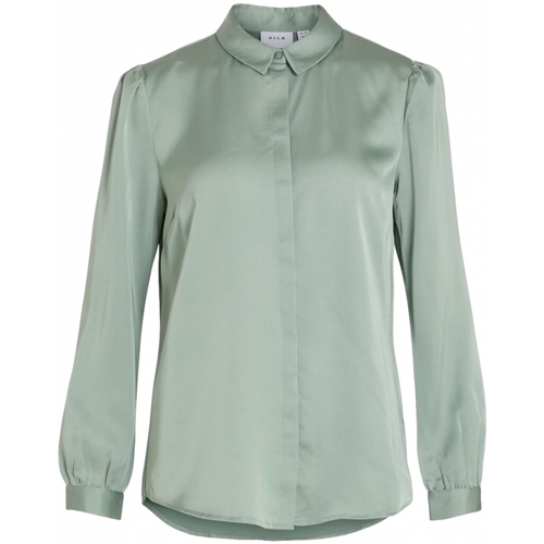 textil Mujer Tops / Blusas Vila Shirt Ellette Satin L/S - Green/Milieu Verde