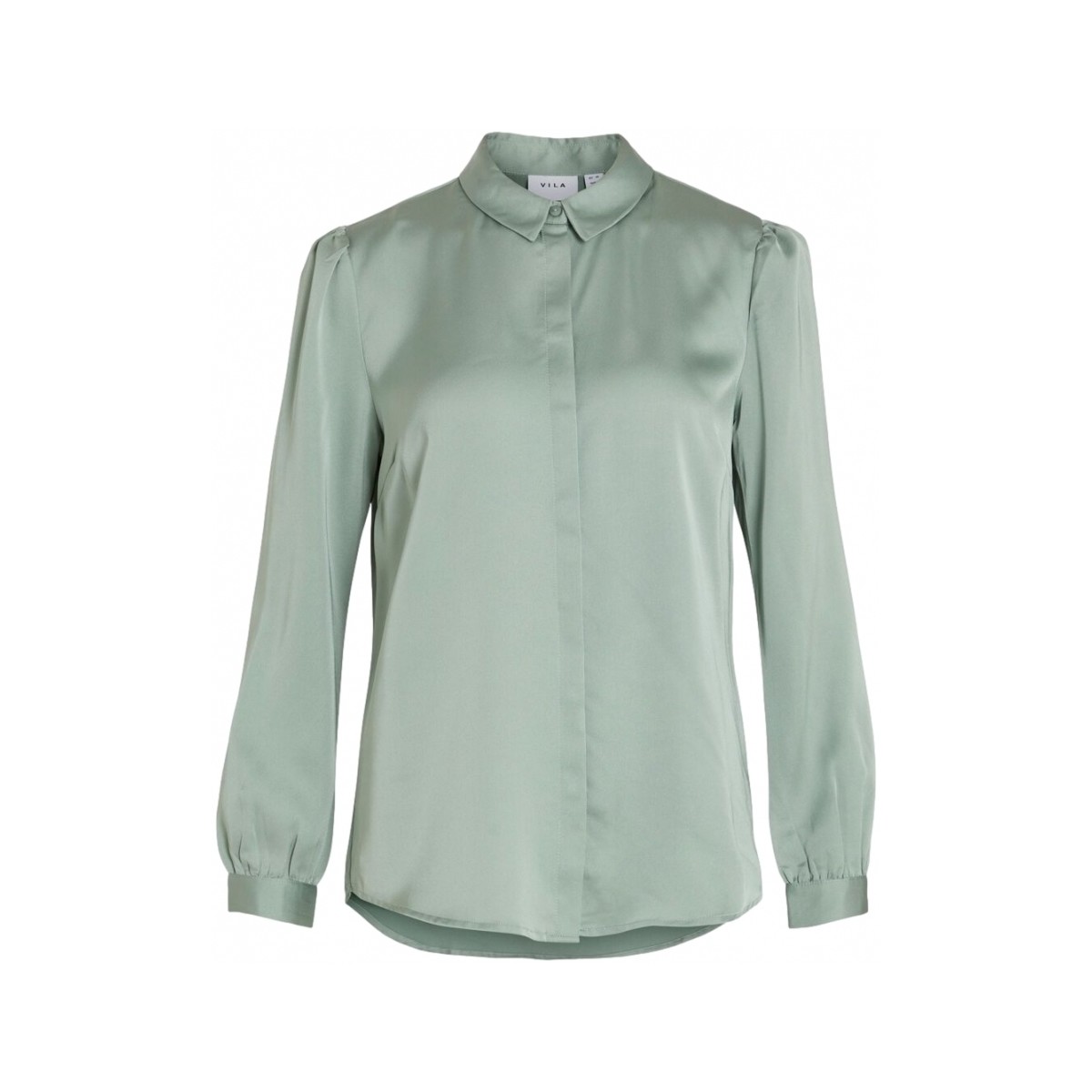 textil Mujer Tops / Blusas Vila Shirt Ellette Satin L/S - Green/Milieu Verde