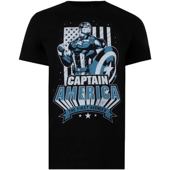 textil Hombre Camisetas manga larga Captain America  Negro