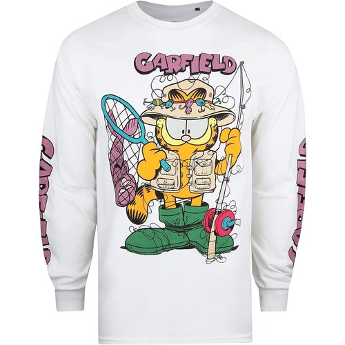 textil Hombre Camisetas manga larga Garfield Angler Blanco
