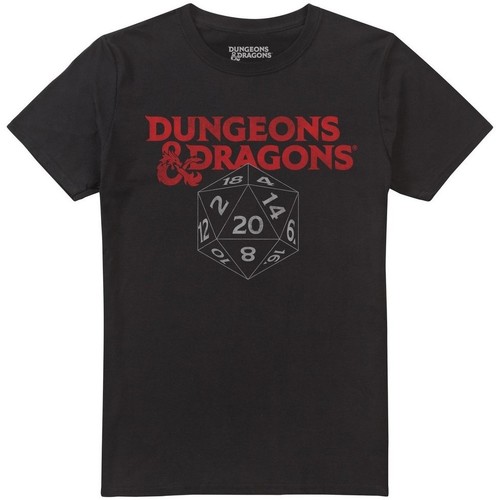 textil Hombre Camisetas manga larga Dungeons & Dragons D20 Negro