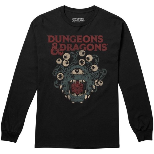 textil Hombre Camisetas manga larga Dungeons & Dragons TV1827 Negro