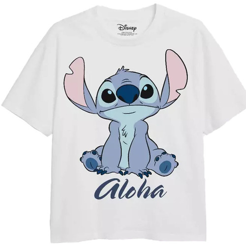 textil Niña Camisetas manga larga Lilo & Stitch Aloha Blanco