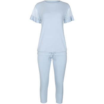 textil Mujer Pijama Lisca Pijama interior leggings top mangas cortas Smooth  Cheek Azul