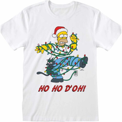 textil Camisetas manga larga Simpson Ho Ho D'oh! Blanco