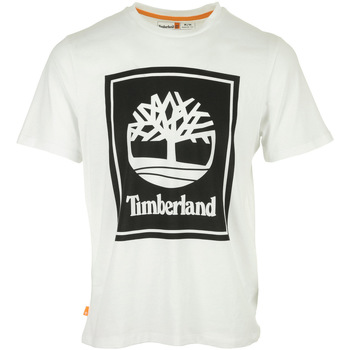 textil Hombre Camisetas manga corta Timberland Stack Logo Tee Blanco