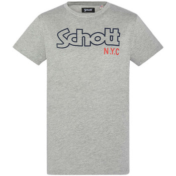 textil Hombre Camisetas manga corta Schott  Gris
