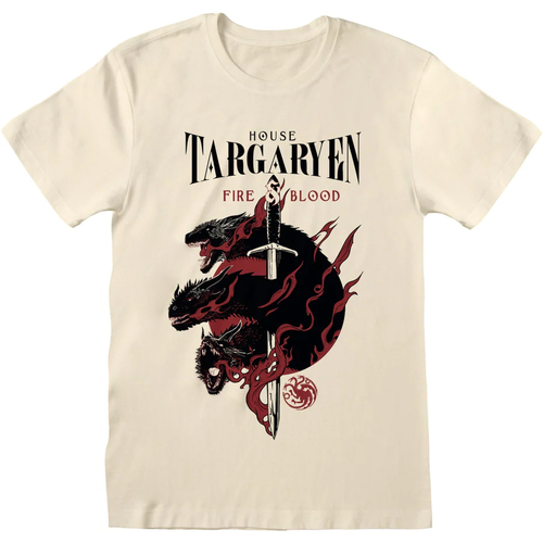 textil Camisetas manga larga Game Of Thrones House Targaryen Beige
