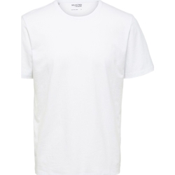textil Hombre Tops y Camisetas Selected Noos Pan Linen T-Shirt - Bright White Blanco