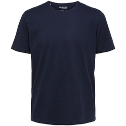 textil Hombre Tops y Camisetas Selected Noos Pan Linen T-Shirt - Navy Blazer Azul