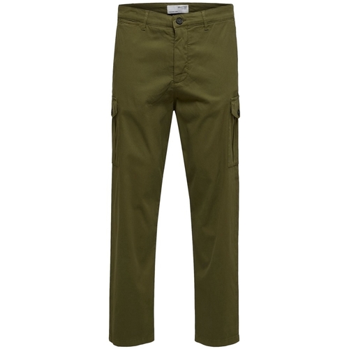 textil Hombre Pantalones Selected Noos Slim Tapered Wick Cargo Pants - Winter Moss Verde