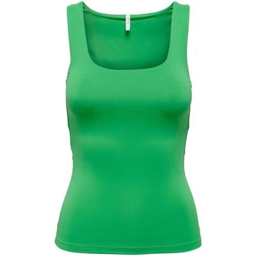 textil Mujer Tops y Camisetas Only ONLEA S/L 2-WAYS FIT TOP JRS NOOS Verde
