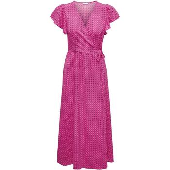 textil Mujer Vestidos Only ONLNAOMI S/S MIDI WRAP DRESS PTM Rosa