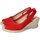 Zapatos Mujer Senderismo Kokis Alpargatas esparto Rojo